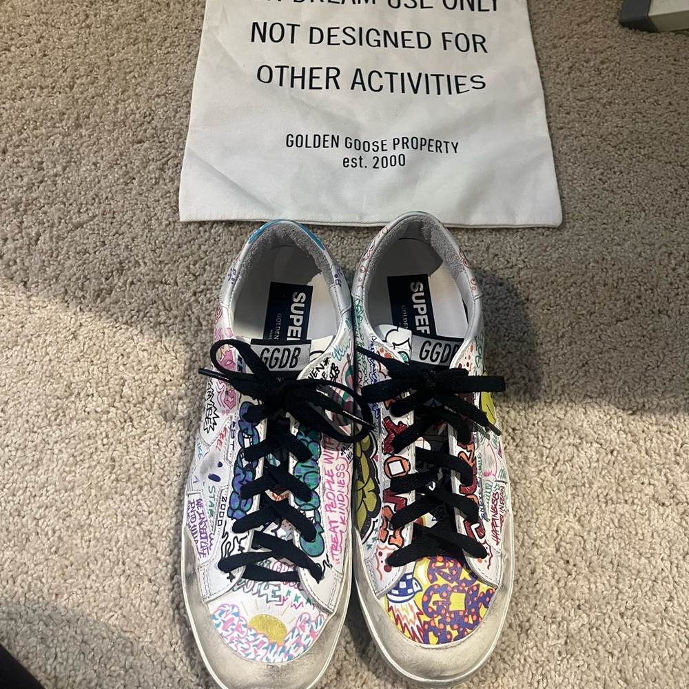 Golden Goose Multicolor Graphic Sneakers